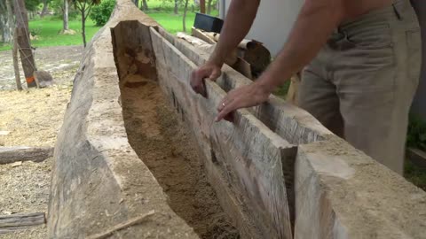 DUGOUT CANOE BUILD - Timelapse, by Outbackmike
