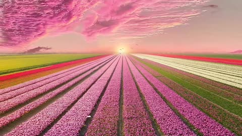 Such a beautiful sunset flower sea, of course I want to share it.💖