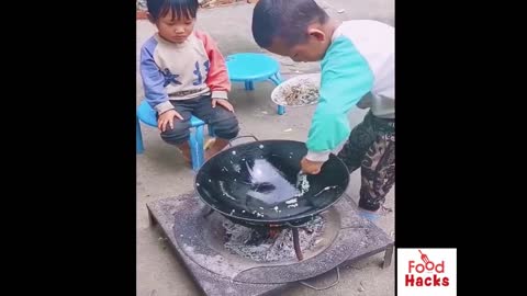 Food Hacks: Little Brother Cooking For His Little Sister