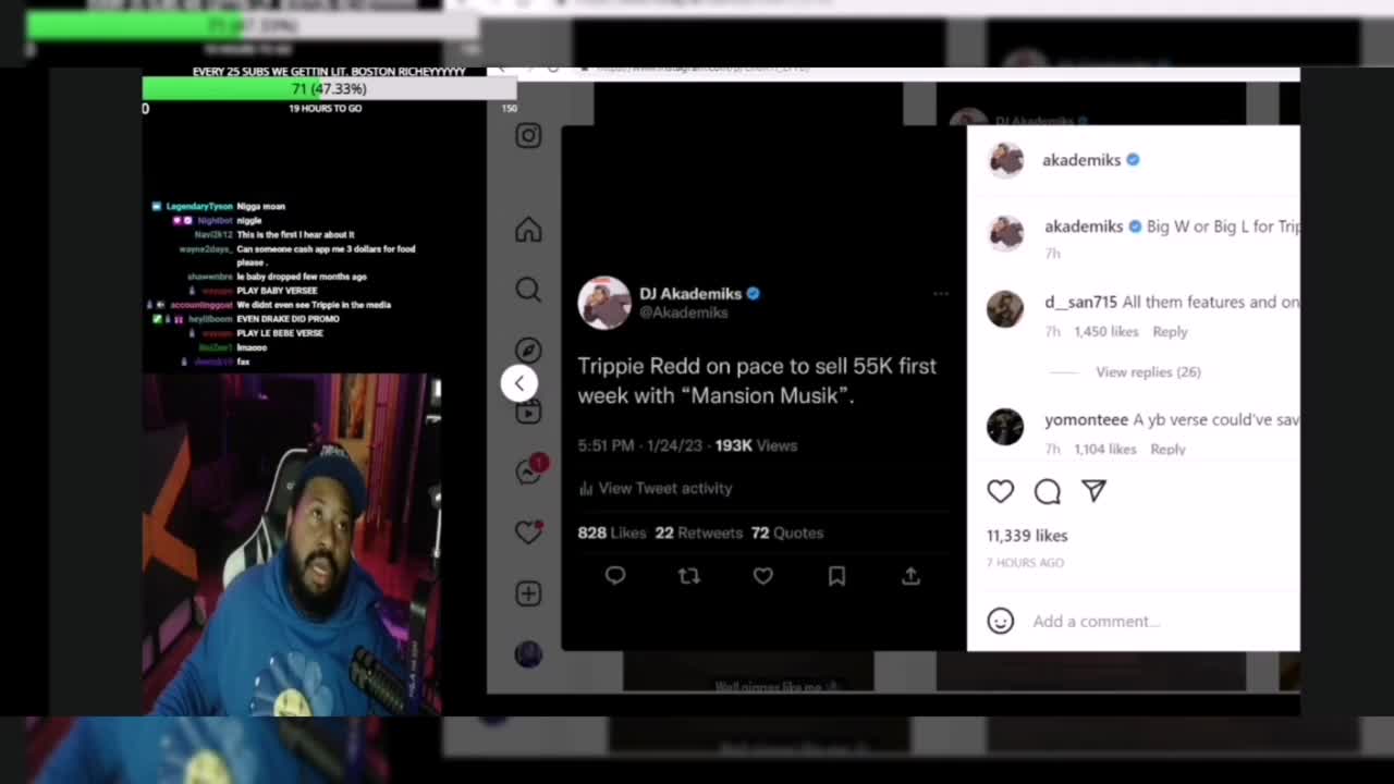 W or L? DJ Akademiks on Trippie Redd selling 55k first week & Ice Spice selling 15.4K first week