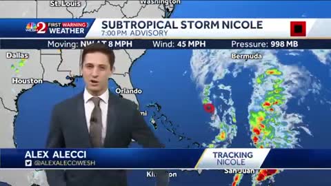 17_Tracking Subtropical Storm Nicole Monday 8 p.m