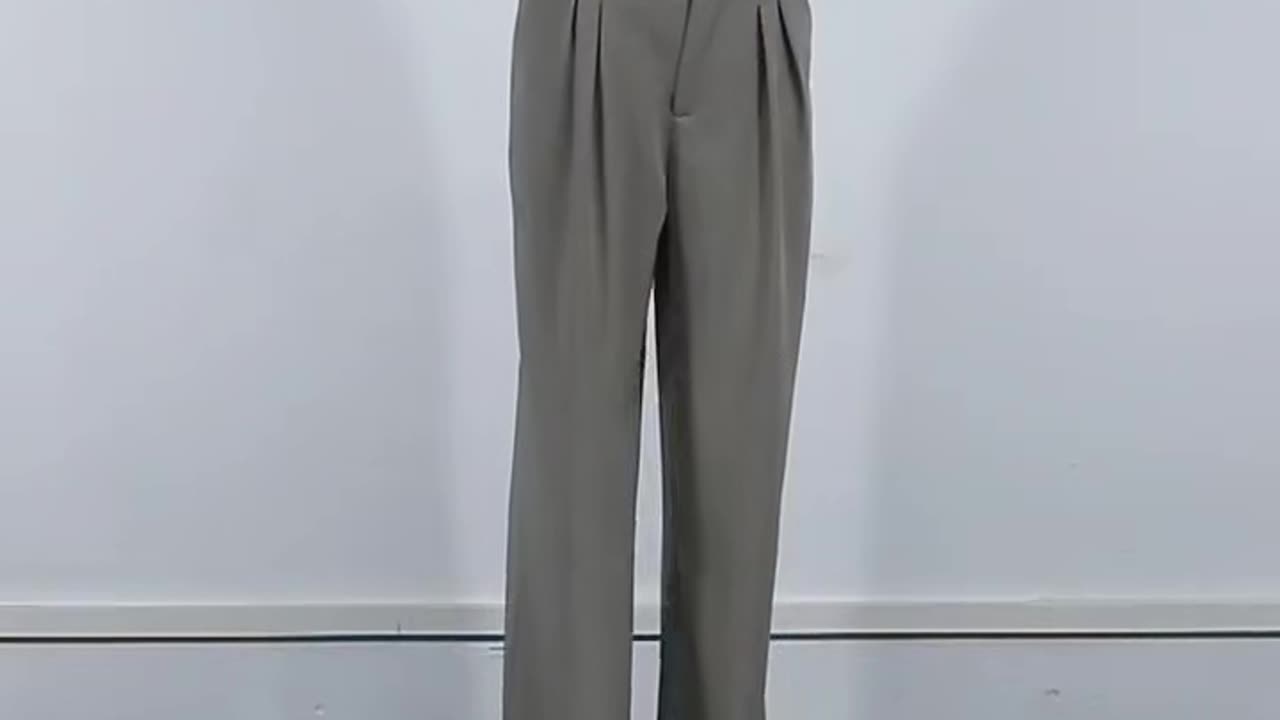 Office Women Pants Fashion High Waist Straight Trousers 😊👖