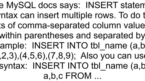 How to insert multiple rows in mysql