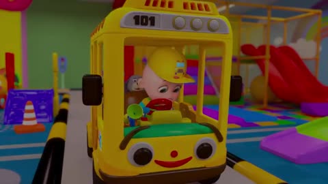 Wheels on the bus playground cartoon for kids