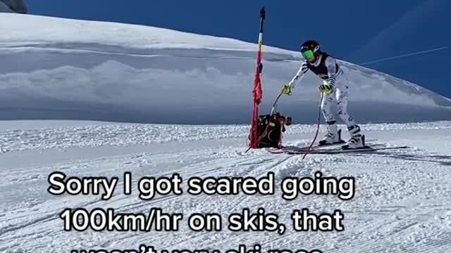 Sorry I got scared going 100km/hr on skis, that wasn't very ski race, baddie, bro girl of me