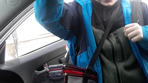 Dropping my Son off at school.