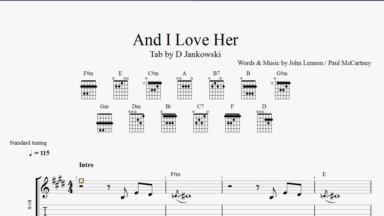 How to play And I Love Her on guitar