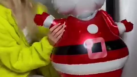 Nik saw Santa for the first time! #cat #cats