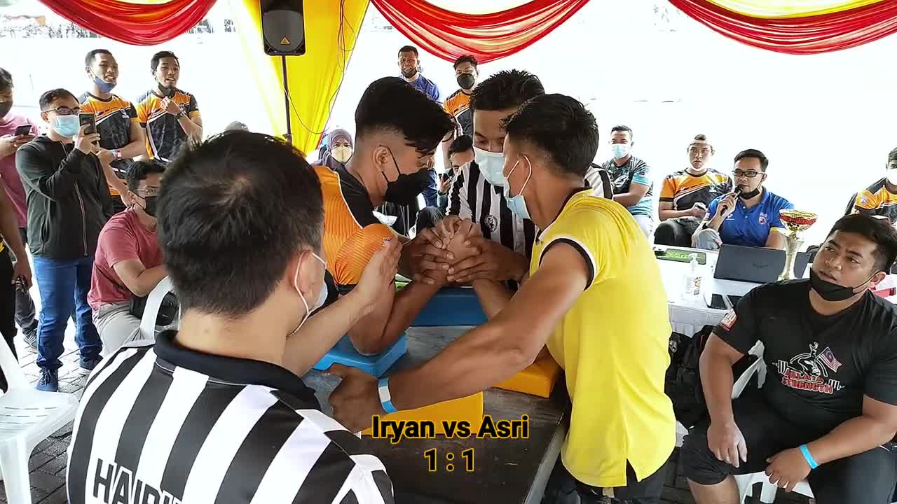 Iryan vs Asri epic semi final -70kg gusti lengan di Pantai Morib