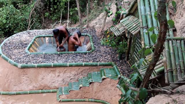 Build Most Secret House Underground The Cliff And Beautiful Swiming pool