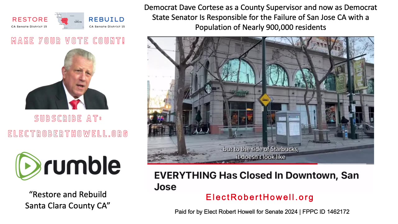 Credit San Jose, Santa Clara County Failure to Dave Cortese, CA State Senator, District