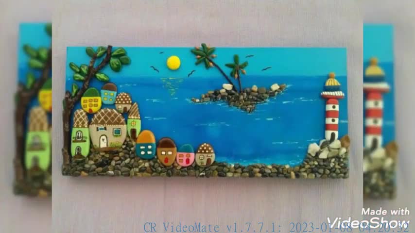 attractive stone artistic painting ideasamazing pebble scenery painting designs