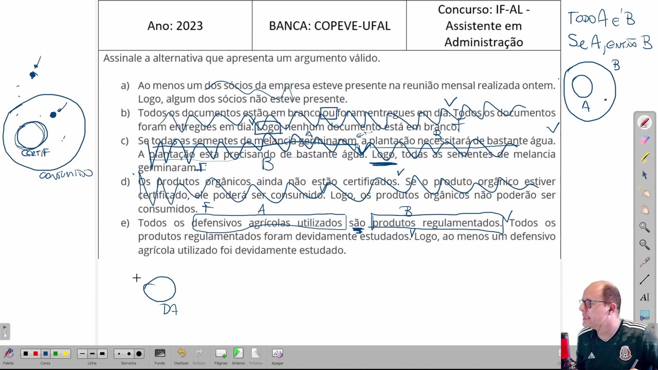 RACIOCÍNIO LÓGICO ARGUMENTOS - CONCURSO COPEVE UFAL IFAL