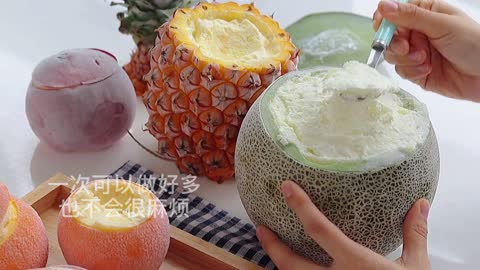 Very easy and quick making fruits ice cream dampi 2