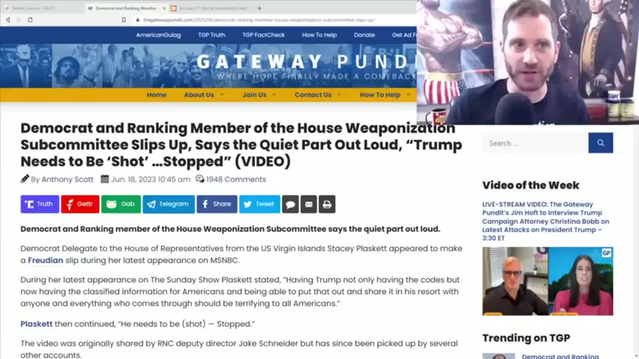 Salty Cracker - Democrat House Member "Accidently" Called For Trump to be Shot