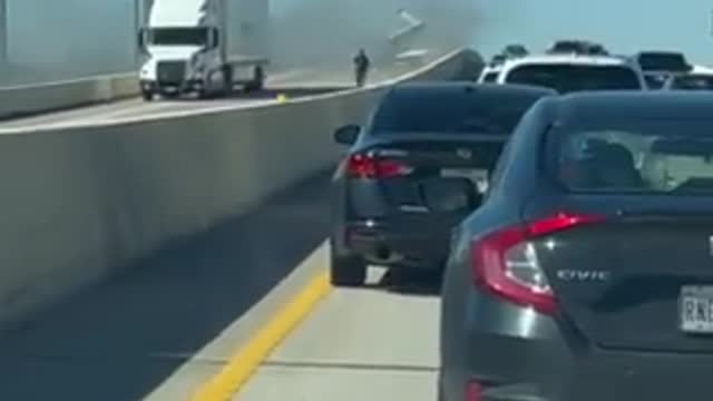 Plane crashes on the Grand Parkway in northwest Houston, Texas.