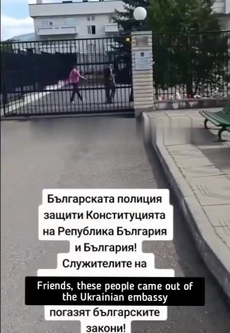 In Bulgaria, He drew the Symbol Z in Front of the Embassy of Ukraine