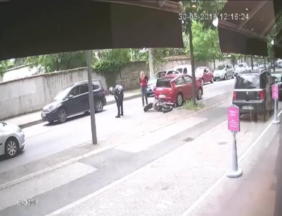 Terrible Motorbike Crash Caught On Security Cam