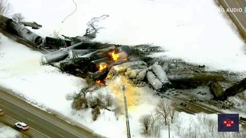 Train carrying ethanol derails, catches fire in Minnesota