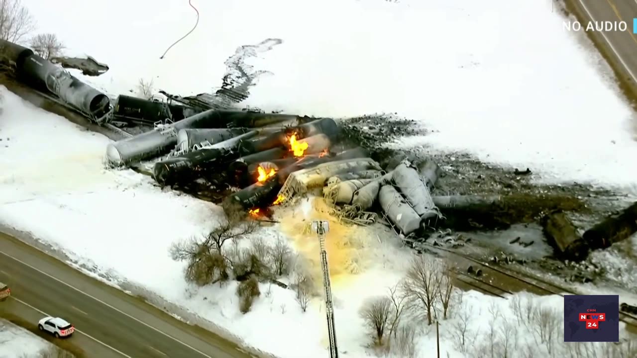 Train carrying ethanol derails, catches fire in Minnesota