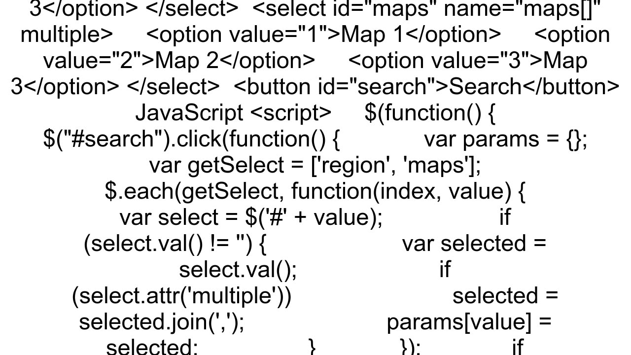 How to pass comma separated multi select values to the url on form submit