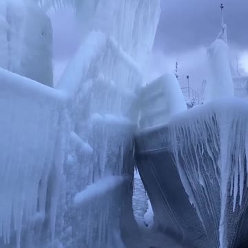 The ships were in the "ice trap" because of the storm on Lake Baikal