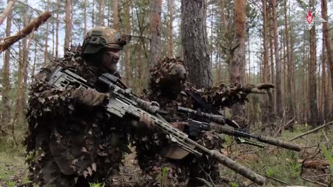 Images of combat work of snipers of the Central Military District in the Krasnoliman direction.