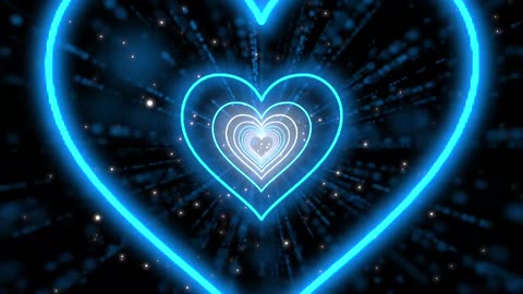 196. Heart Tunnel 💙🤍 Heart Background Neon Heart