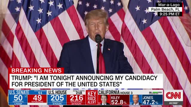 Watch Donald Trump announce his 2024 candidacy