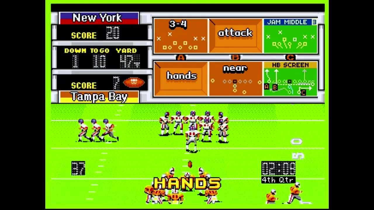 Madden92 (Sega Genesis) New York vs Tampa Bay Part4