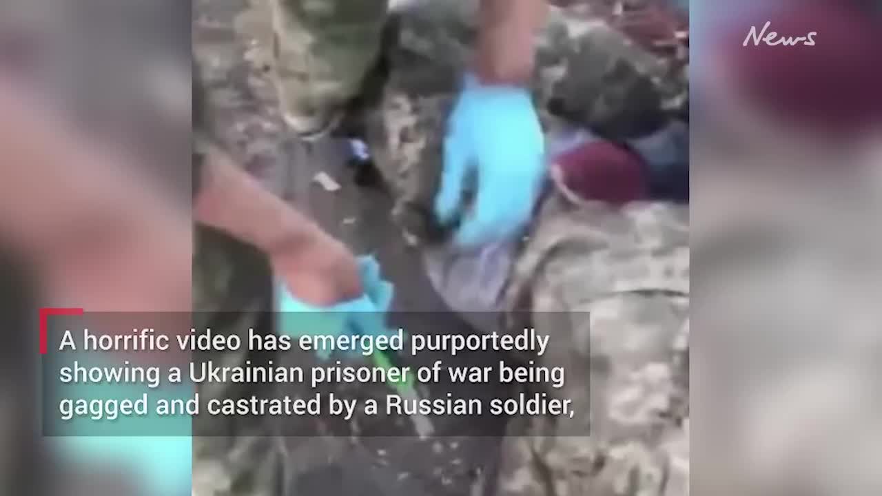 Gruesome video shows gagged Ukrainian prisoner of war being castrated