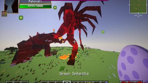 Minecraft Mob Battle Rahovart vs Spikezilla,Hydra,Windigo & ursa major