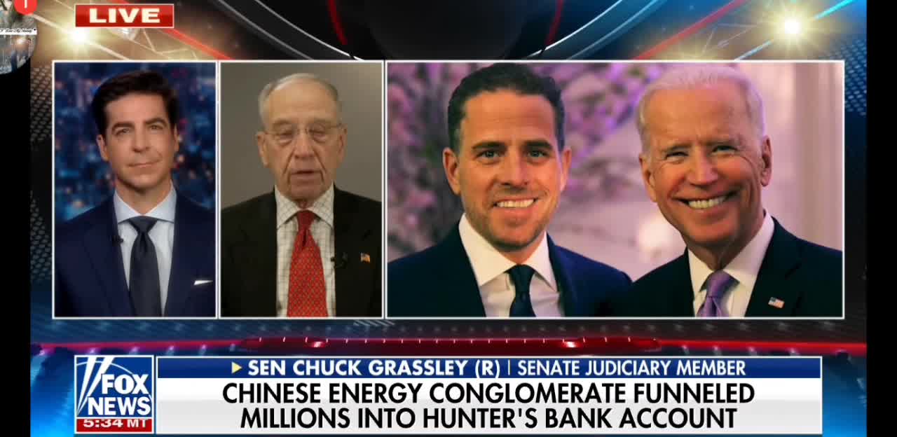 "How deep do Hunter Biden's China connections go?" - LISTEN CLOSE PAY ATTENTION (BodyLanguage) - SEN. CHUCK GRASSLEY 100% SOLD OUT [D.S]!!! - DECENT JOB FOX REPORTER! DO BETTER!