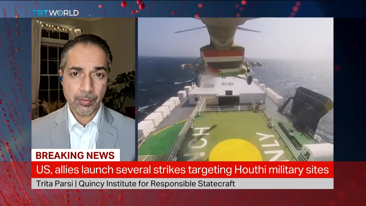 How will Iran react to US-led strikes on Houthi targets in Yemen?