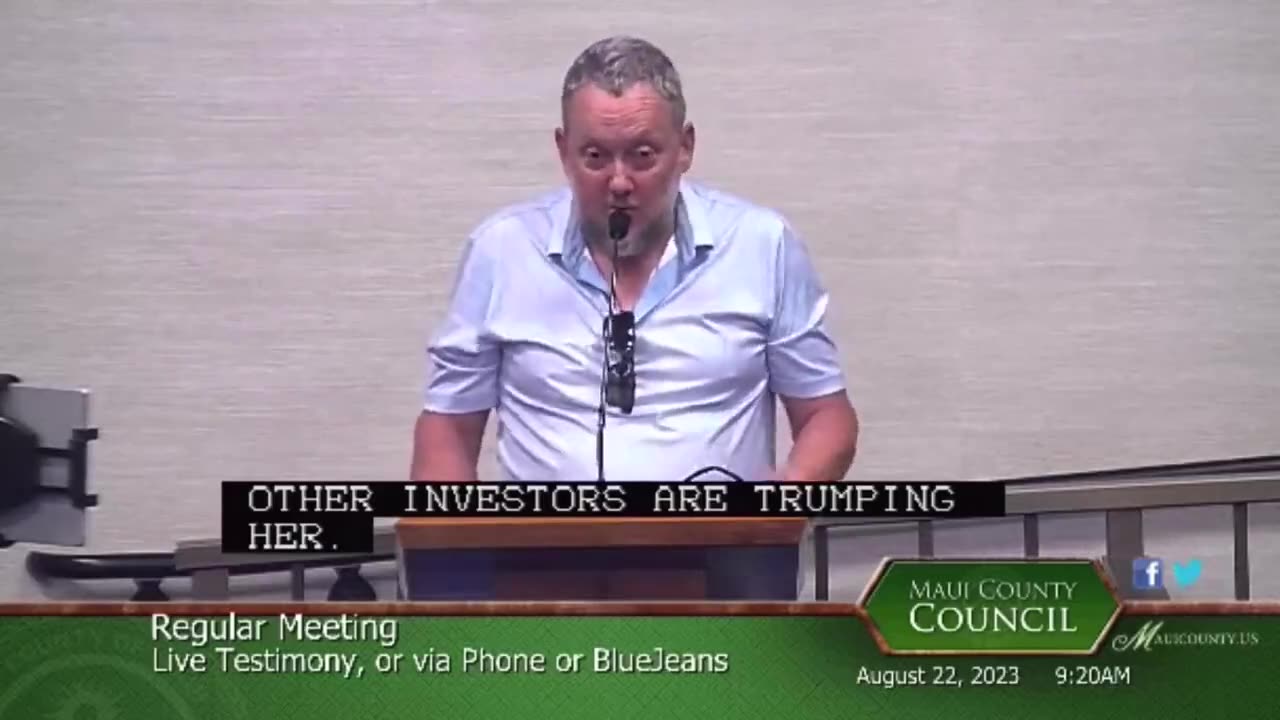 A Maui teacher testifies at emergency Maui County Council meeting