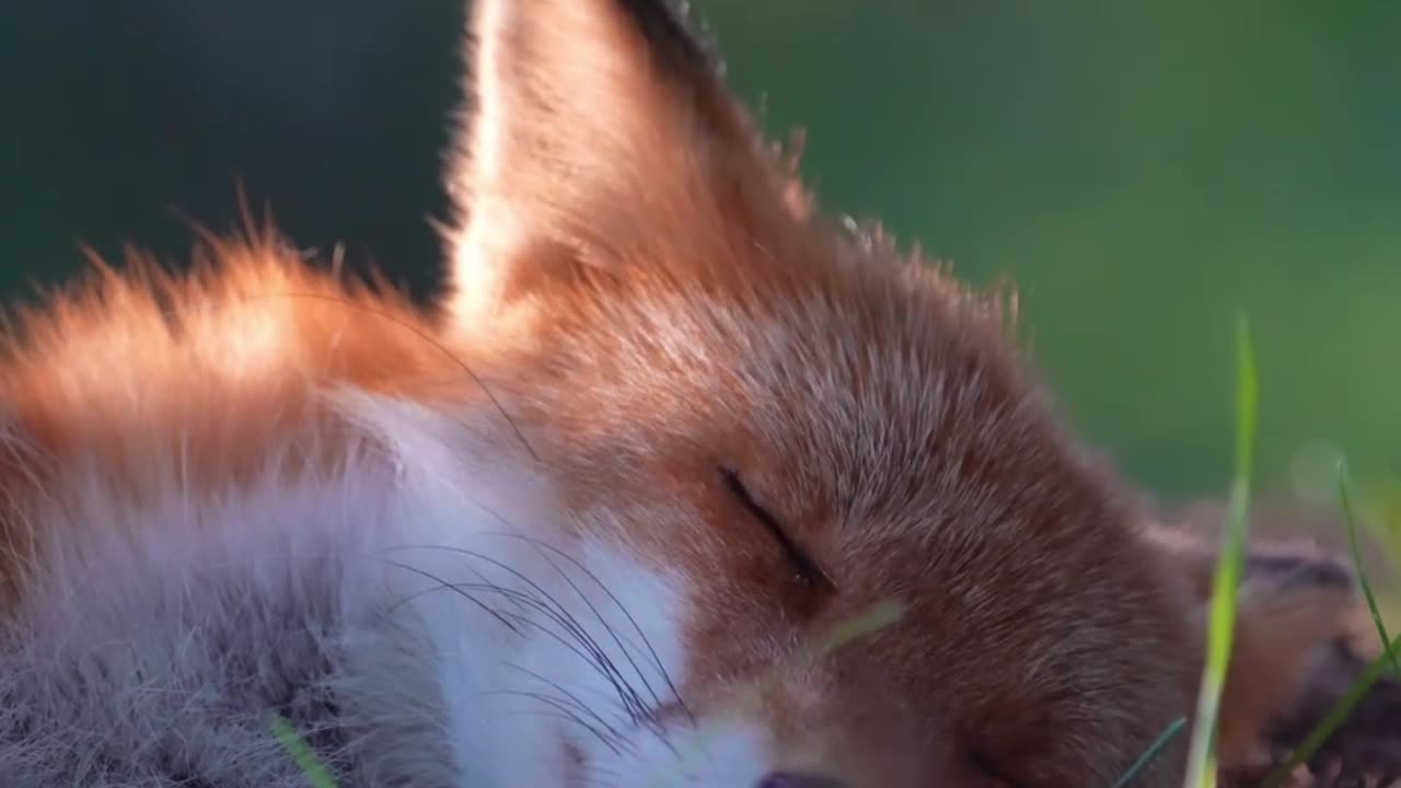 Cute fox sleeping