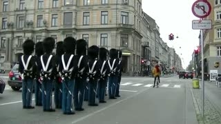 The Royal Life Guards Stopping for the Traffic Lights