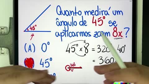 🤯 MATEMÁTICA BÁSICA DESBUGADA - Ângulo de 45º com Zoom de 8x Você consegue resolver