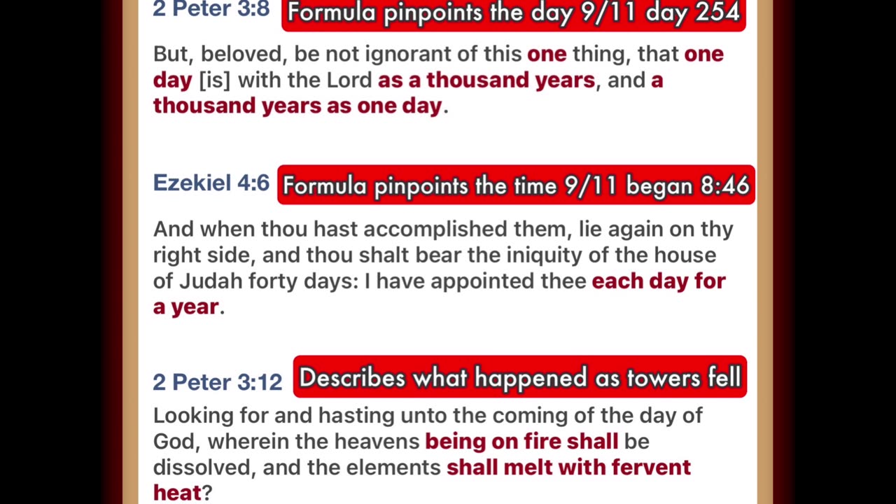 2 Peter 3:8,12 + Ezekiel 4:6 = 9/11/2001