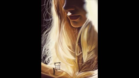 Speed painting hair in the sun , digital art