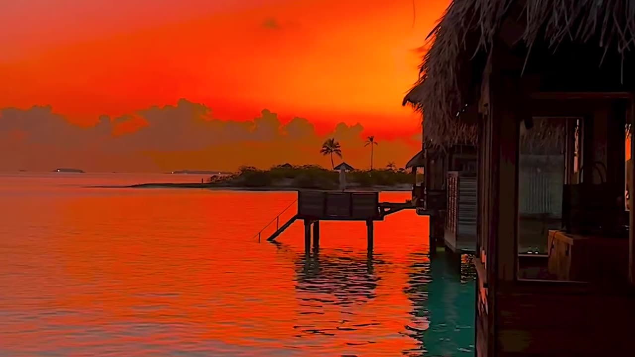 An unreal sunrise in the maldives