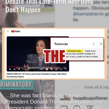 Fact Check: ABC News Moderators Did NOT Say During Debate That Late-Term Abortions Don't Happen