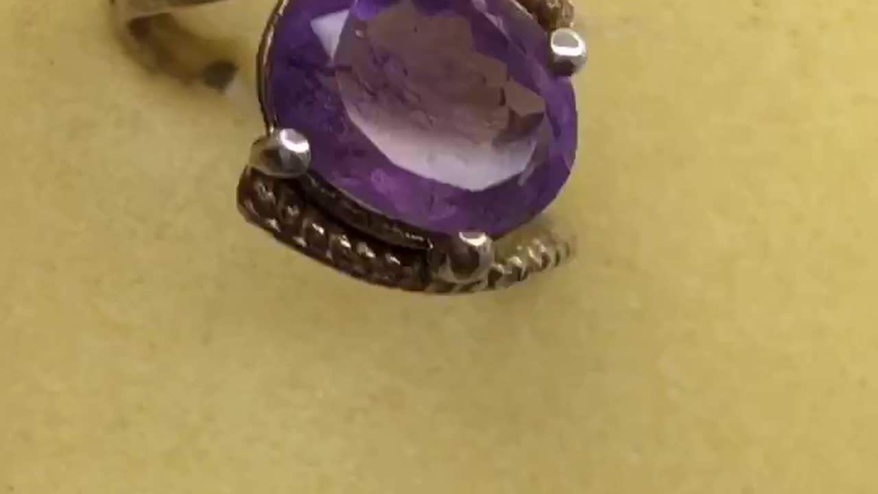 Amethyst || Natural Gemstone || silver ring