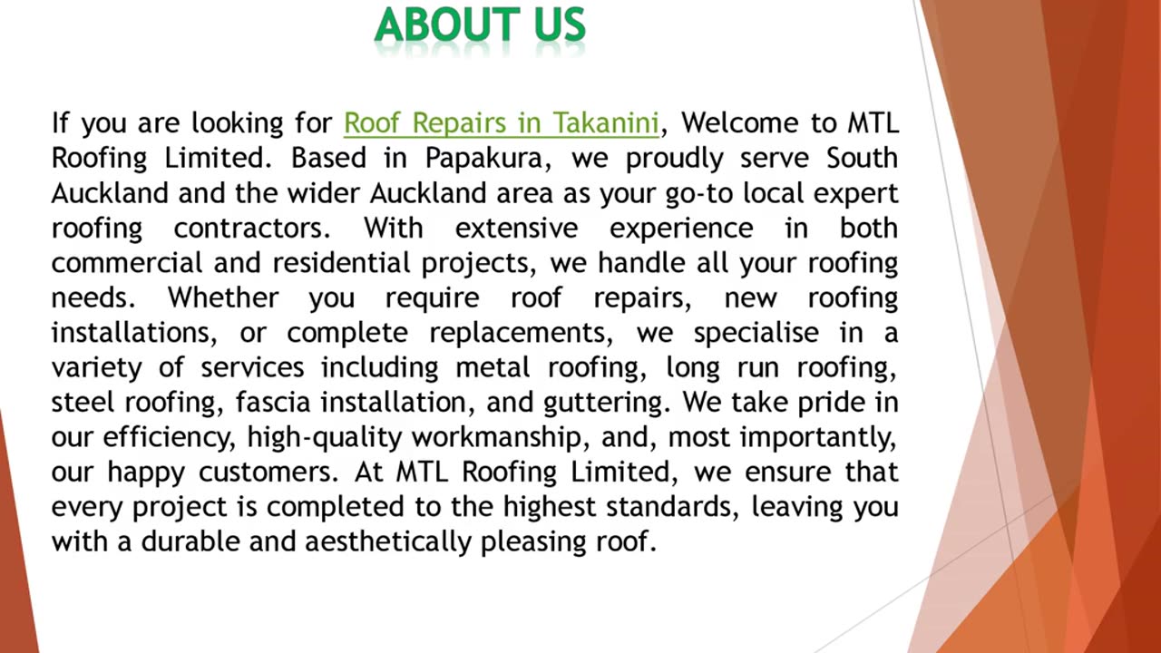 If you are looking for Roof Repairs in Takanini