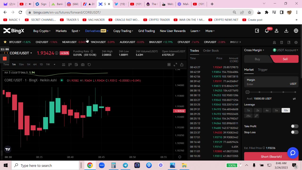 BINGX TIPS AND TRICKS WAR ON THE 1 MIN CHART BTC USDT CONVERSIONS HOW TO ATTACK ALTCOINS AND MORE