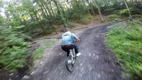 Plym Bridge Woods Shaw Prior Devon Escape cyce ride Chris with Jamie video diaries July 2020