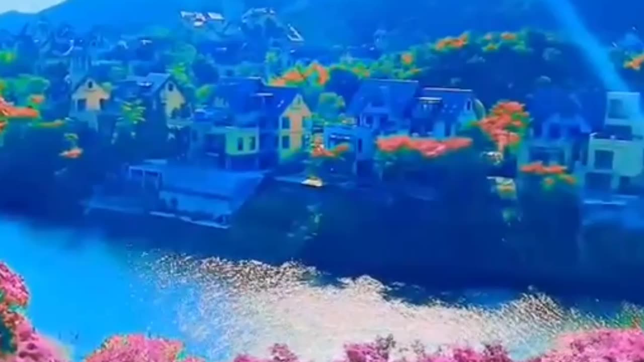 Train traveling in paradise Beautiful and amazing View