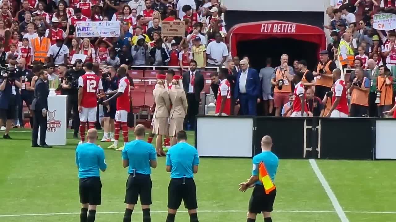 Arsenal V Sevilla Emirates Cup lifting trophy - Sat 30 July 2022