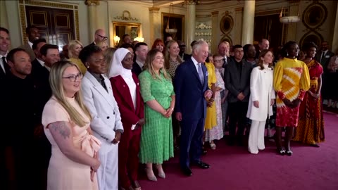 King Charles welcomes celebs at Buckingham Palace