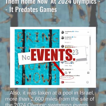Image Does NOT Show Israeli Swimmers Spelling 'Bring Them Home Now' At Olympics -- Predates Games